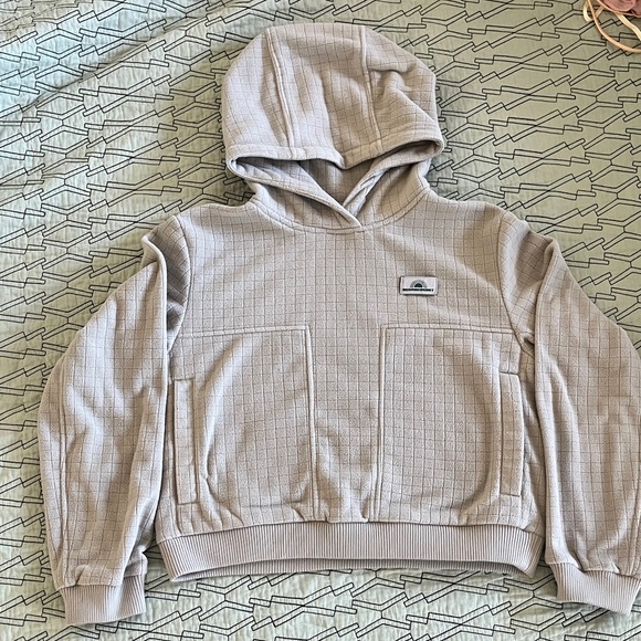 Bearded Goat Tops - Casual Beige Hoodie for Women